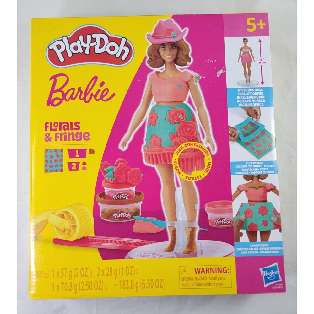 NEW Play-Doh Barbie Florals & Fringe Designer Doll Set Hasbro